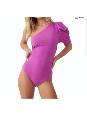 Free People Somethin’ Bout You, One Shoulder Bodysuit - Small NWT